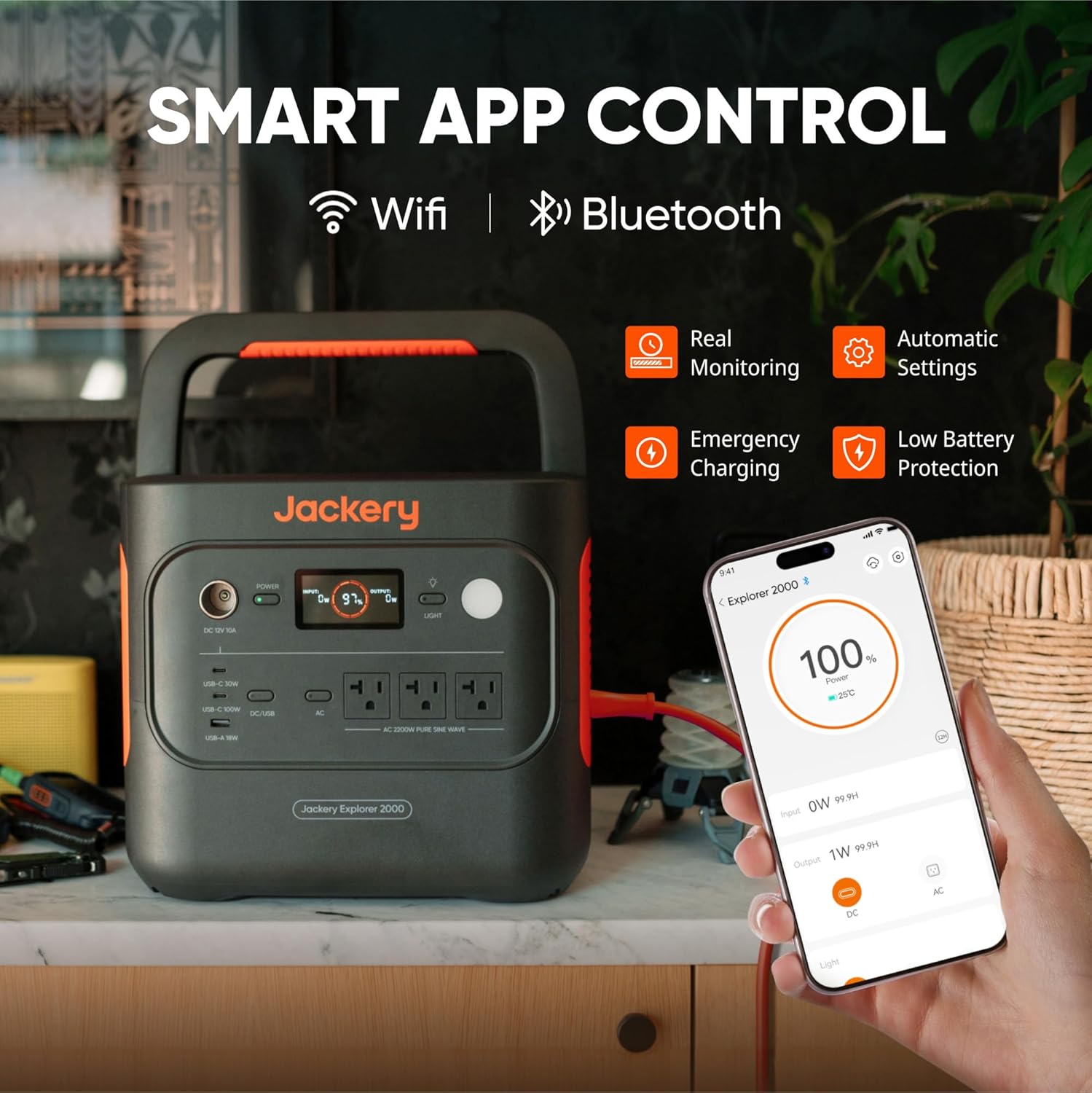 Jackery Explorer 2000 v2 Portable Power Station, 2042Wh LiFePO4 Home Backup Battery, 2200W Solar Generator, USB-C PD 100W Fast Charging for Emergencies, Power Outages, Camping(Solar Panel Optional) - Image 8