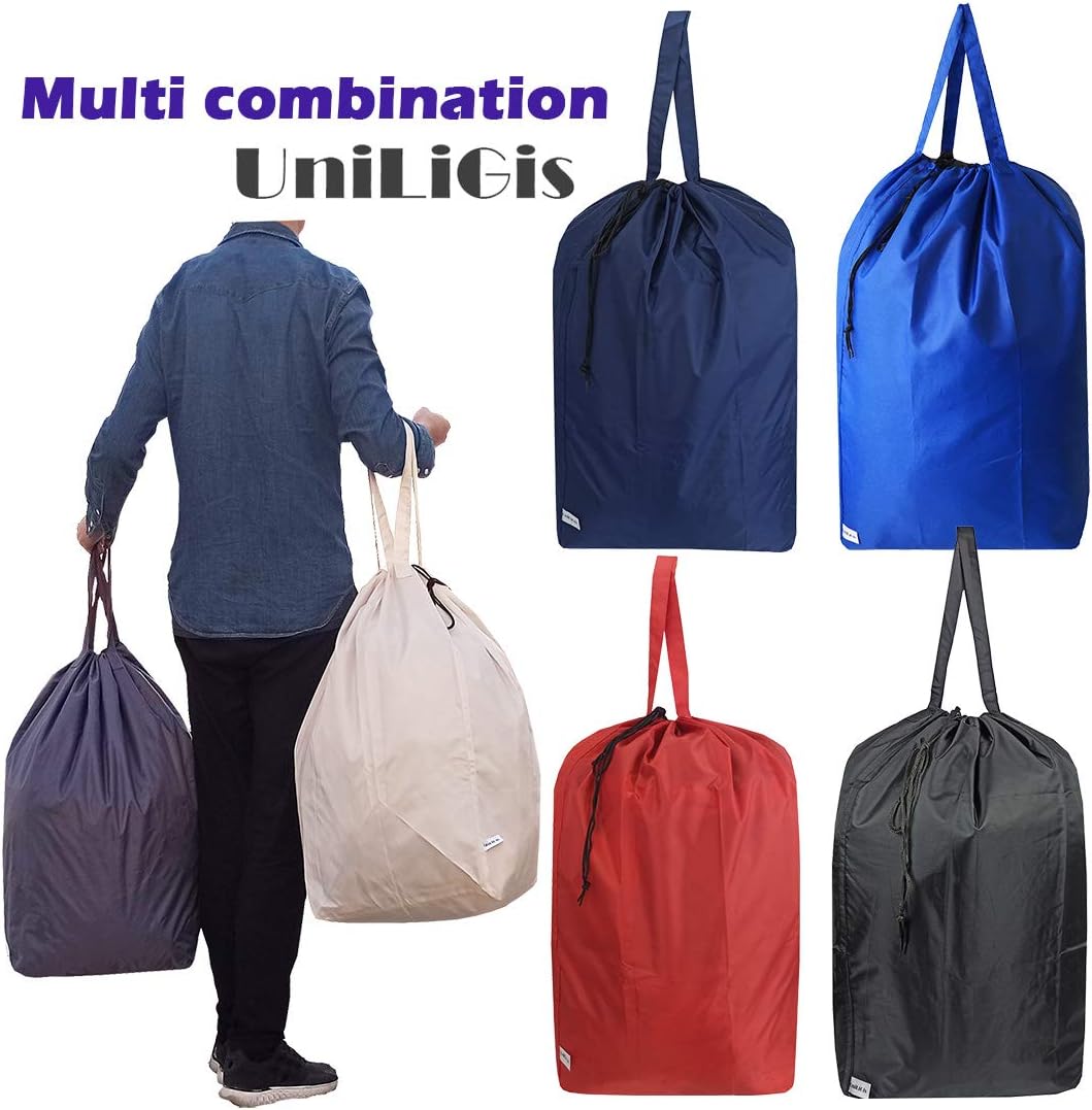 Washable Travel Laundry Bag with Handles and Drawstring (2 Pack), Heavy Duty Large Enough to Hold 3 Loads of Laundry, Fit a Laundry Basket or Clothes Hamper, 27.5x34.5 in,Grey - Image 6